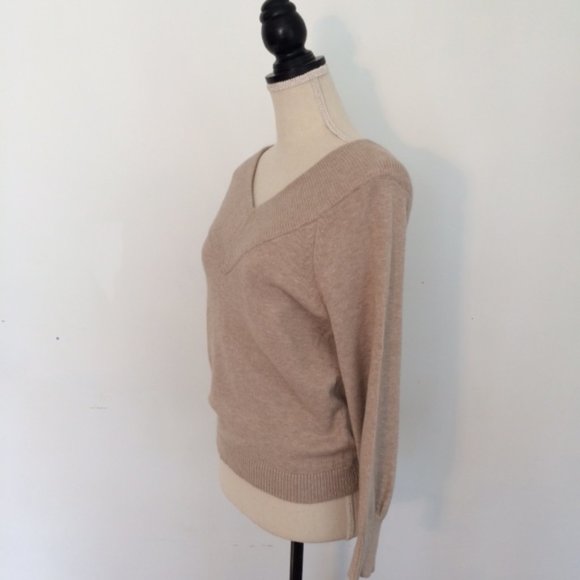 JDY Wide Neck Off Shoulder V Neck Sweater S NWT - Picture 3 of 9